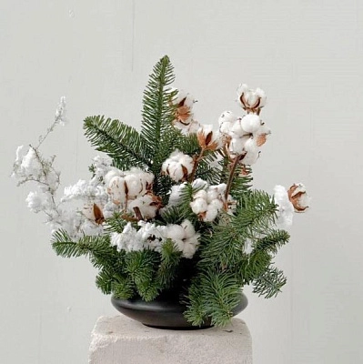 Новогодняя композиция с хлопком